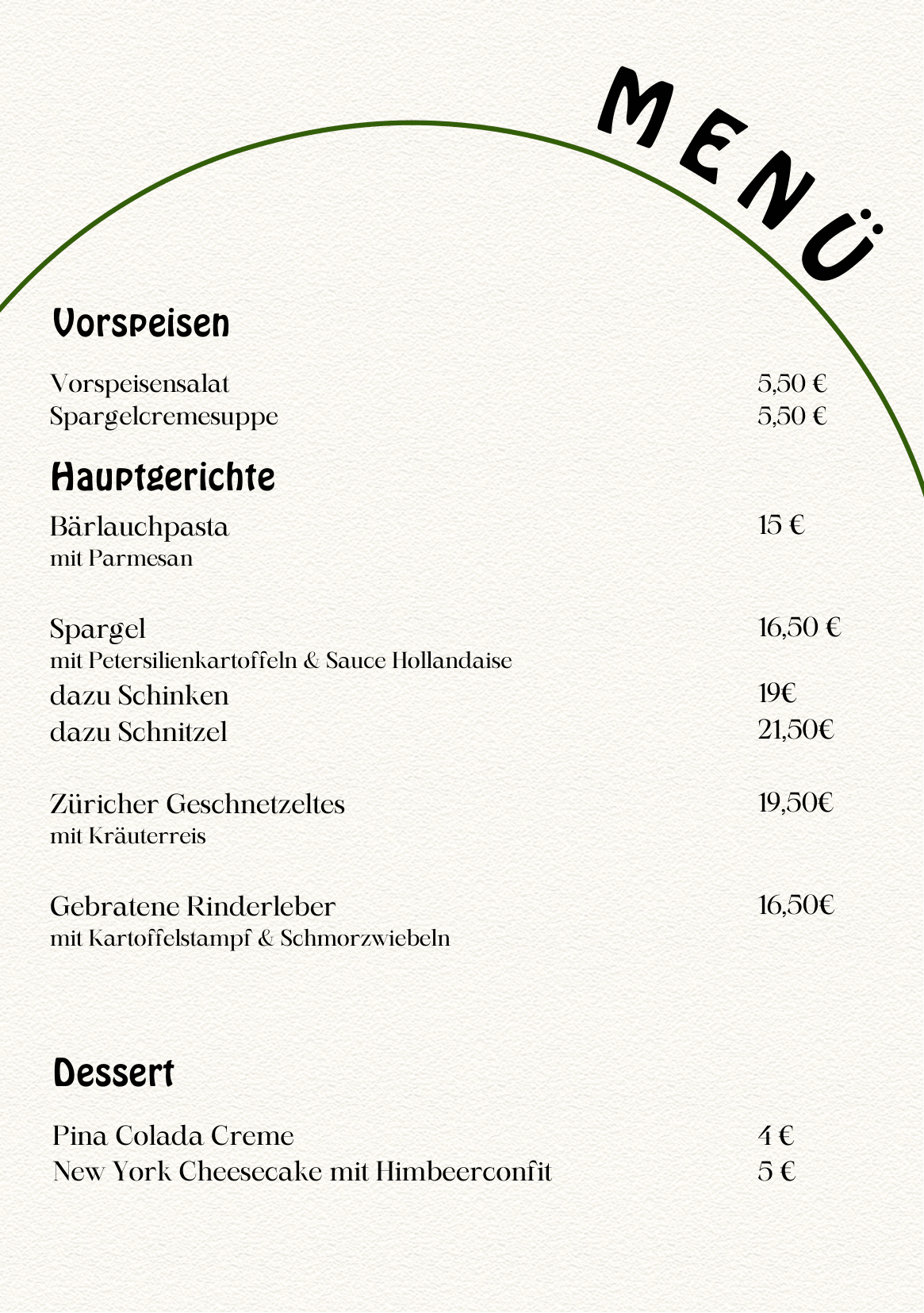 Unsere menu von Bike Lodge GmbH