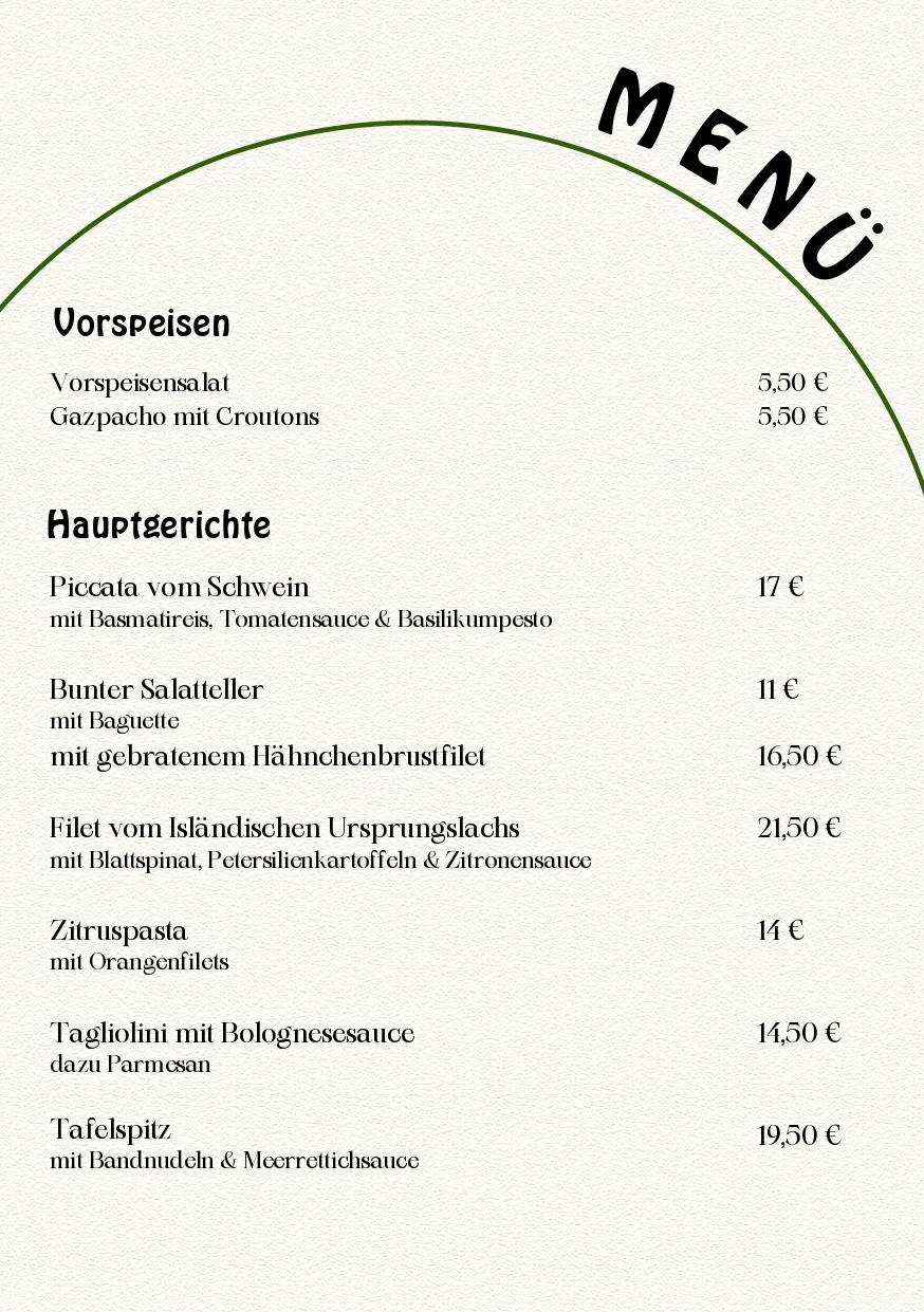 Unsere menu von Bike Lodge GmbH